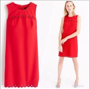 J. Crew Red Scalloped Hem Dress 12
